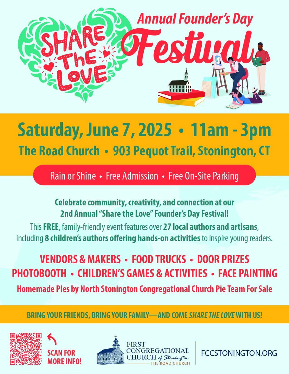 Share the ❤️ Festival in Stonington. Lots of vendors and food trucks. Stop by for some fun and entertainment.