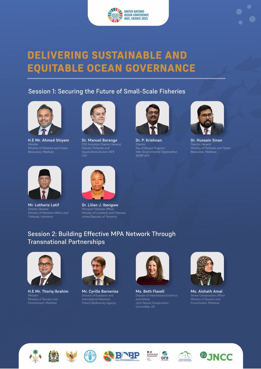 MFORmv's tweet image. Join us at #UNOC3 for our side event on &quot;Delivering Sustainable and Equitable Ocean Governance&quot;.
12 June 2025 | 14:00–15:15hrs
Blue Zone, Room 2
More info: tinyurl.com/Maldives-UNOC3

#UNOceanConference #UNOC3  #RaajjeinUNOC3