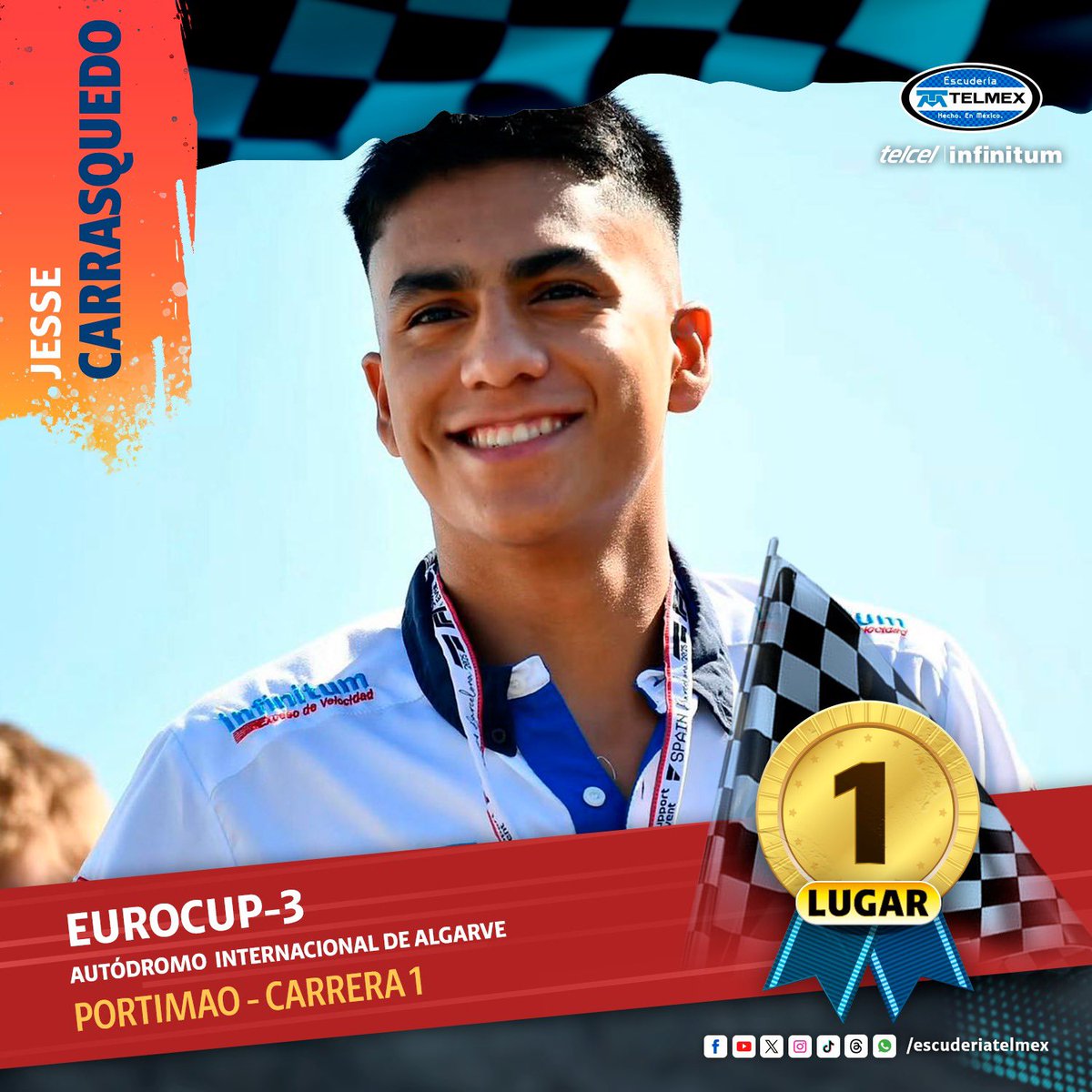 ¡Triunfo mexicano en la <a href="/Eurocup_3/">EuroCup-3</a>, felicidades <a href="/Jessecarrasqued/">Jesse Carrasquedo Jr</a>! 😎🏁 

#AMáximaVelocidad