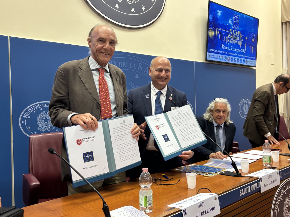 Lorenzo Borghese Presidente Associazione Italiana Ordine di Malta e Mauro Andretta, Presidente AILD, hanno definito la collaborazione per rafforzare l'impegno comune per prevenzione, cura e ricerca sul diabete sanita.acismom.it/protocollo-int…