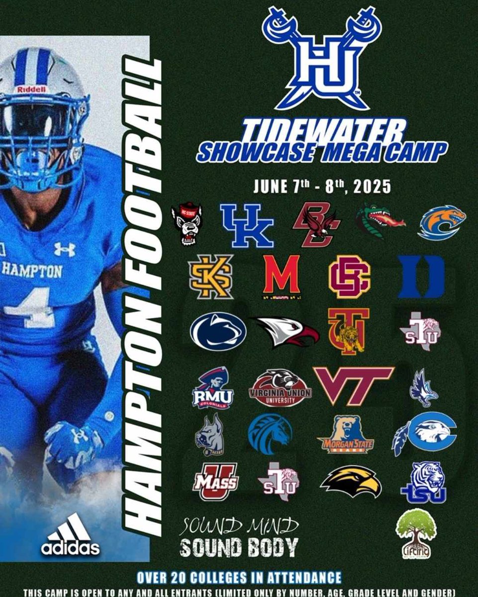MacAndrews3440's tweet image. Can’t wait to compete and showcase my talents in the Tidewater Showcase at @HamptonFootball this weekend.