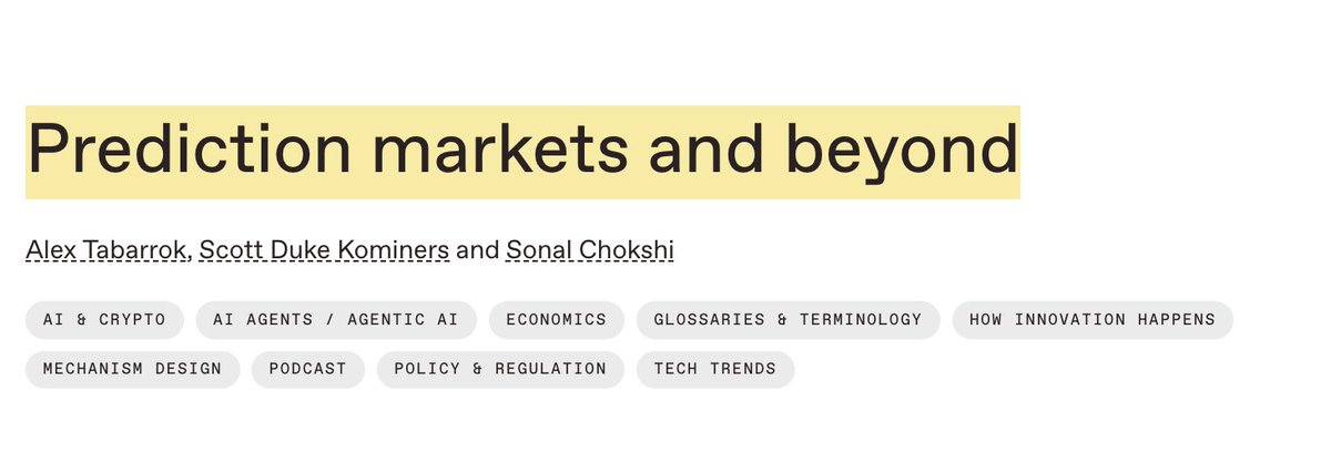 In this episode, we tease apart the hype from the reality of prediction markets, but also go more deeply into the how, why, and where these markets work.

We also dig into the design challenges and opportunities (including implications for builders) of these and other information