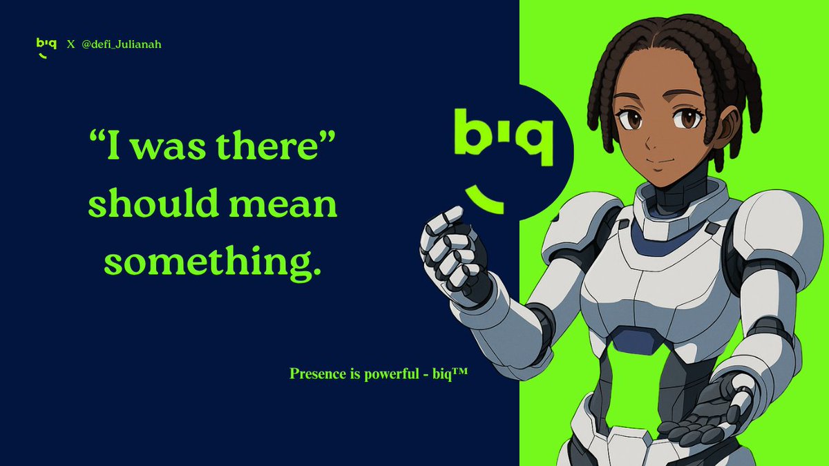 defi_julianah's tweet image. 1/ IRL attendance is broken.
QR codes. Google Forms. NFC badges. GPS logs. All easy to fake, clunky to use, and ripe for abuse.
But what if just showing up could give you trust, proof, and rewards?
Let’s talk about @biqProtocol and why it matters more than you think.