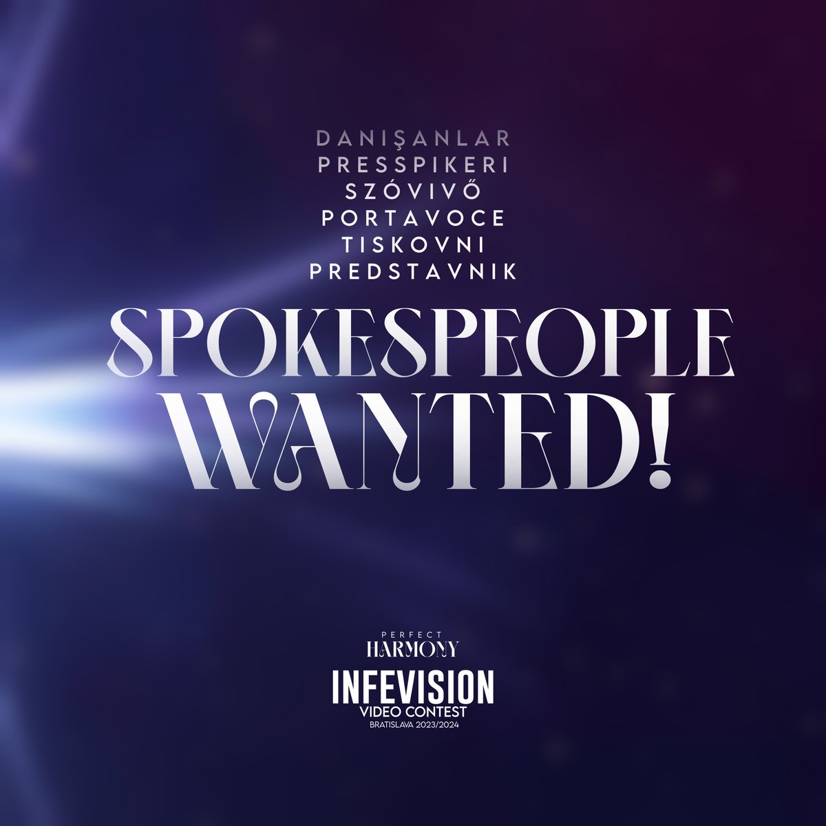 We are looking for spokespeople to deliver the points of the competing countries at the <a href="/infevision/">INFEVision Video Contest</a> Video Contest 2023/2024!

Send us a DM or an e-mail  at infevisionvideocontest@gmail.com if interested ✉️ 

You need no previous experience in presenting, as you will be provided