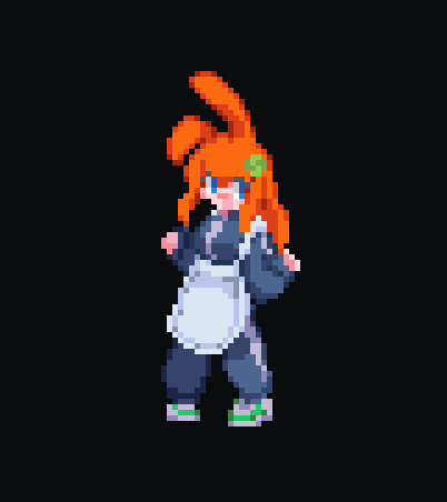 ＃ドット絵
うさぎのこ（ジャージメイドのすがた）