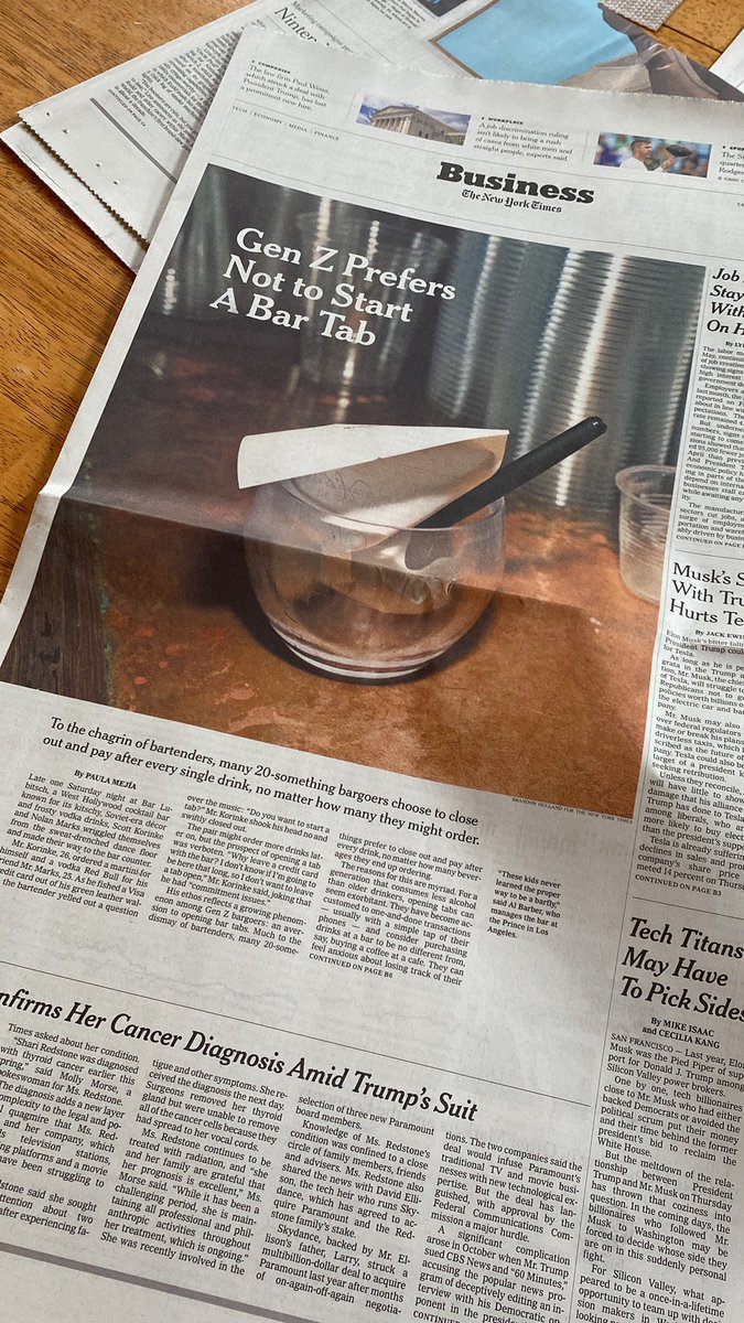 Clay Lambert (@claythinks) on Twitter photo This bar tab story, predicated on what can only charitably be called anecdotal evidence, runs nearly two full pages in the <a href="/nytimes/">The New York Times</a> Business section today. Meanwhile, the world’s actual economy teeters. This bar tab story, predicated on what can only charitably be called anecdotal evidence, runs nearly two full pages in the <a href="/nytimes/">The New York Times</a> Business section today. Meanwhile, the world’s actual economy teeters.