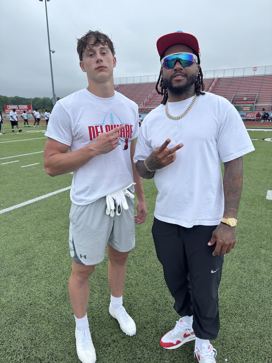Tyler Reinhart (@tylerreinhart_6) on Twitter photo #AGTG After a great camp and conversation with <a href="/CoachTclark/">Travis Clark</a>, I am blessed to receive an offer from Delaware State University!
<a href="/CoachWeachter/">Jeff Weachter</a> <a href="/McD_Football_/">McD Football</a> <a href="/DeSeanJackson10/">Desean Jackson</a> <a href="/CoachBBlackmon/">Brandon Blackmon</a> <a href="/DWarren2/">Donovan Warren</a> <a href="/dannylan51/">danny lansanah</a> <a href="/RMackes/">Ryan Mackes</a> <a href="/dan_sostek/">Dan Sostek</a> <a href="/EdOBrienCFB/">EdOBrienCFB</a> <a href="/PRZVicCastillo/">VicCastilloPRZ</a> #AGTG After a great camp and conversation with <a href="/CoachTclark/">Travis Clark</a>, I am blessed to receive an offer from Delaware State University!
<a href="/CoachWeachter/">Jeff Weachter</a> <a href="/McD_Football_/">McD Football</a> <a href="/DeSeanJackson10/">Desean Jackson</a> <a href="/CoachBBlackmon/">Brandon Blackmon</a> <a href="/DWarren2/">Donovan Warren</a> <a href="/dannylan51/">danny lansanah</a> <a href="/RMackes/">Ryan Mackes</a> <a href="/dan_sostek/">Dan Sostek</a> <a href="/EdOBrienCFB/">EdOBrienCFB</a> <a href="/PRZVicCastillo/">VicCastilloPRZ</a>