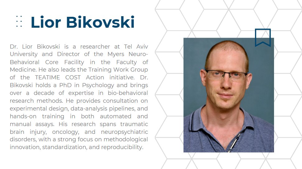 COST_TEATIME's tweet image. Meet our expert speakers at the Second TEATIME Beginners Training School, where they will share insights on using home-cage technologies to monitor rodent behavior and physiology.
#animalresearch #behavior #training