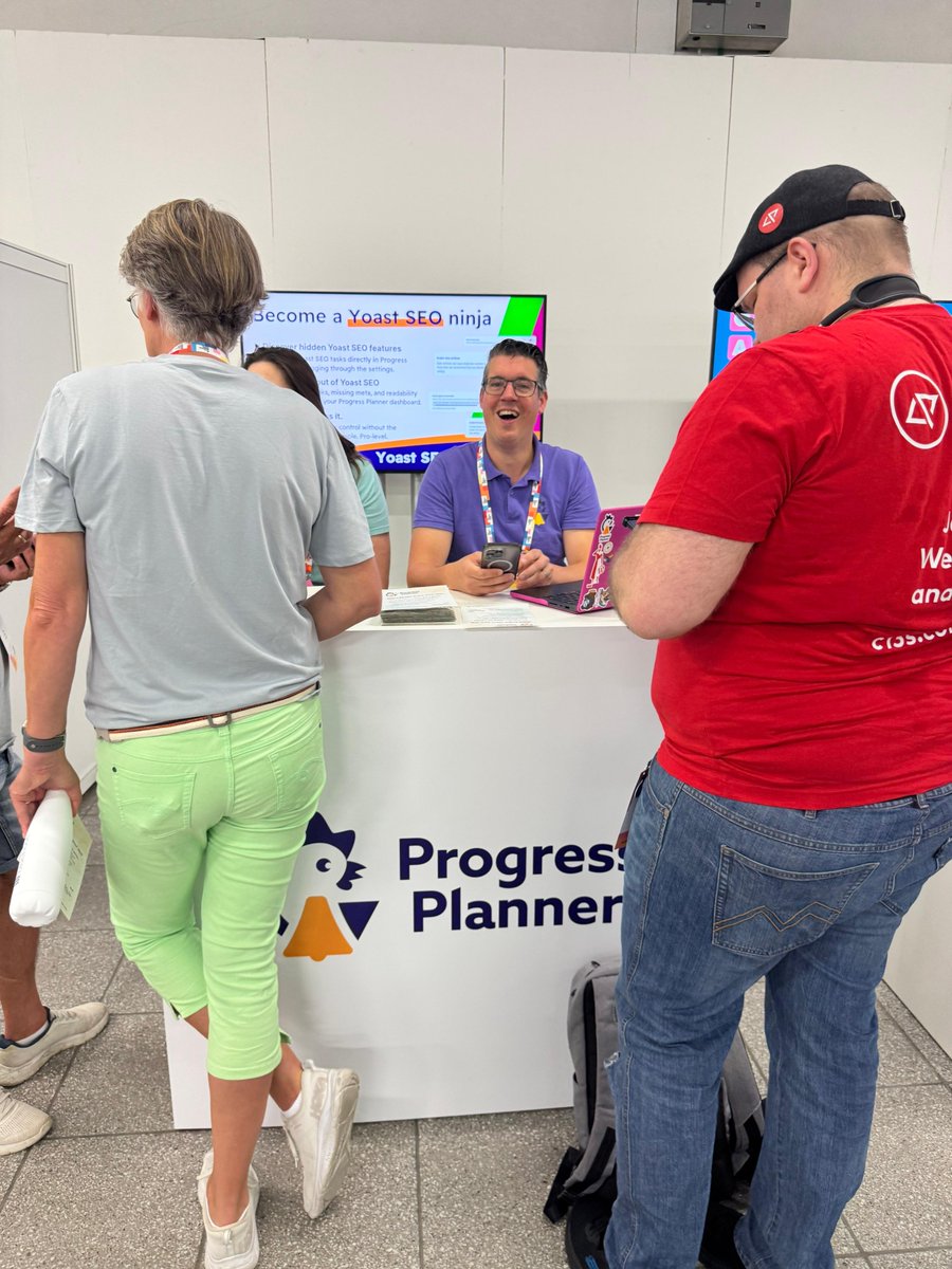 vapvarun's tweet image. Epic buzz there was at the Progress Planner booth at WordCamp!  Progress Planner, blending Yoast SEO integration and tools to conquer SEO tasks, turns users into SEO ninjas with style. Huge props to the awesome team for their cutting-edge magic! #ProgressPlanner #YoastSEO…