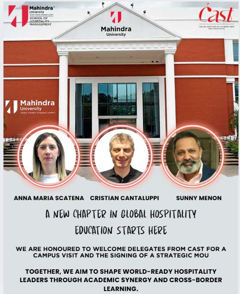 Chef Thiru (@thiruchef) on Twitter photo Excited to welcome delegates from CAST Alimenti – La scuola dei mestieri del gusto to SOHM, Mahindra University!
Our new MoU unlocks global pathways for students to master Italian cuisine & pastry through world-class training.
<a href="/MahindraUni/">Mahindra University</a> <a href="/castalimenti/">castalimenti</a> Excited to welcome delegates from CAST Alimenti – La scuola dei mestieri del gusto to SOHM, Mahindra University!
Our new MoU unlocks global pathways for students to master Italian cuisine & pastry through world-class training.
<a href="/MahindraUni/">Mahindra University</a> <a href="/castalimenti/">castalimenti</a>