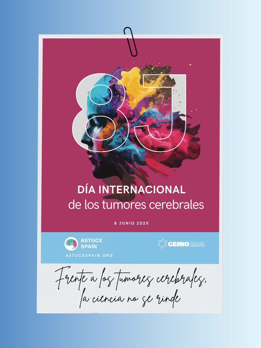🧠 Hoy, 8 de junio, Día Internacional de los Tumores Cerebrales, reclamamos mayor compromiso con la investigación, la financiación, el acceso equitativo a tratamientos y el apoyo a los pacientes.
Visibilizar y crear conciencia es el primer paso para avanzar.