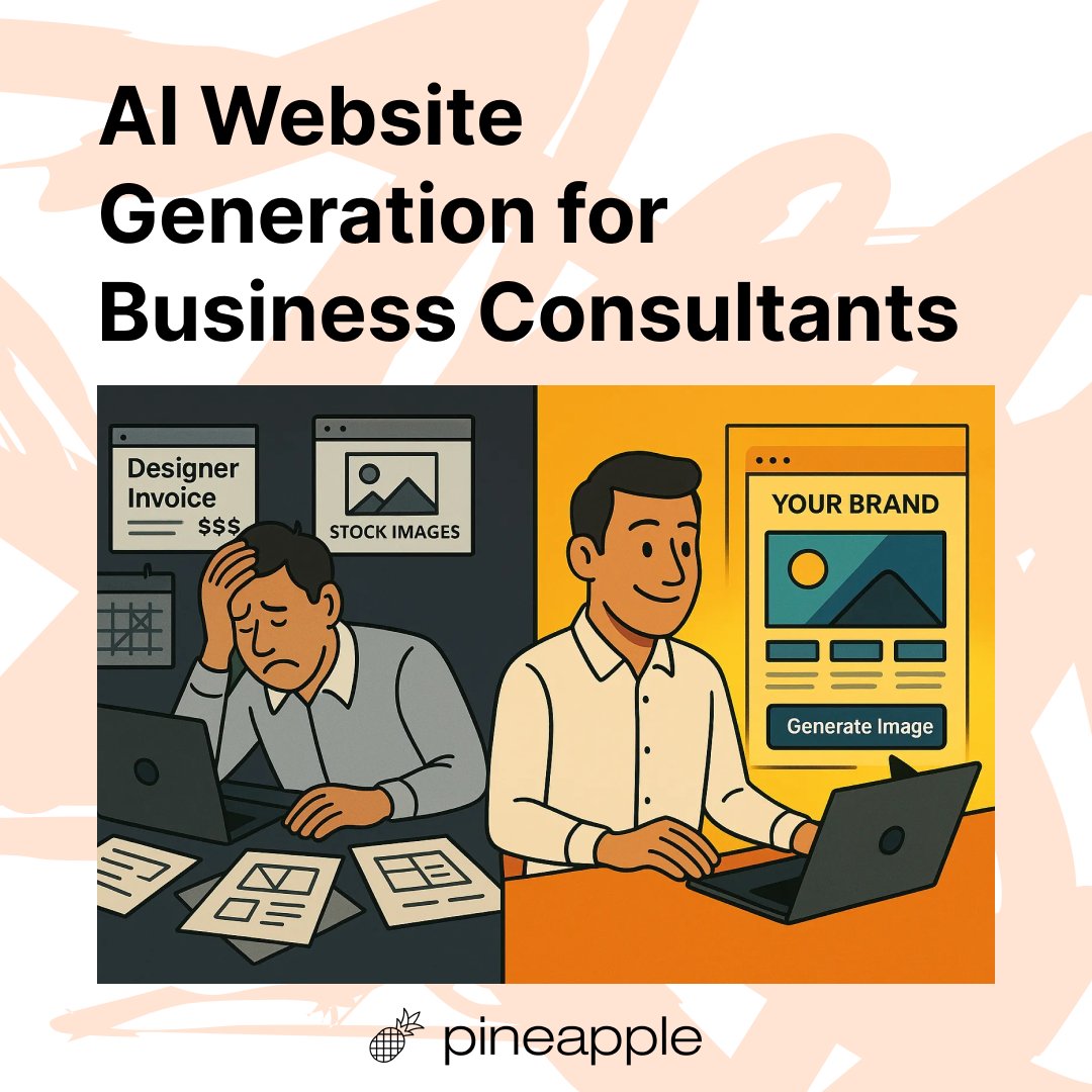 Consultants settings up their own business have enough to do without having to learn how to build a website from scratch. With Pineapple Builder, busy solo consultants can get online in under 5 minutes without hiring an agency.