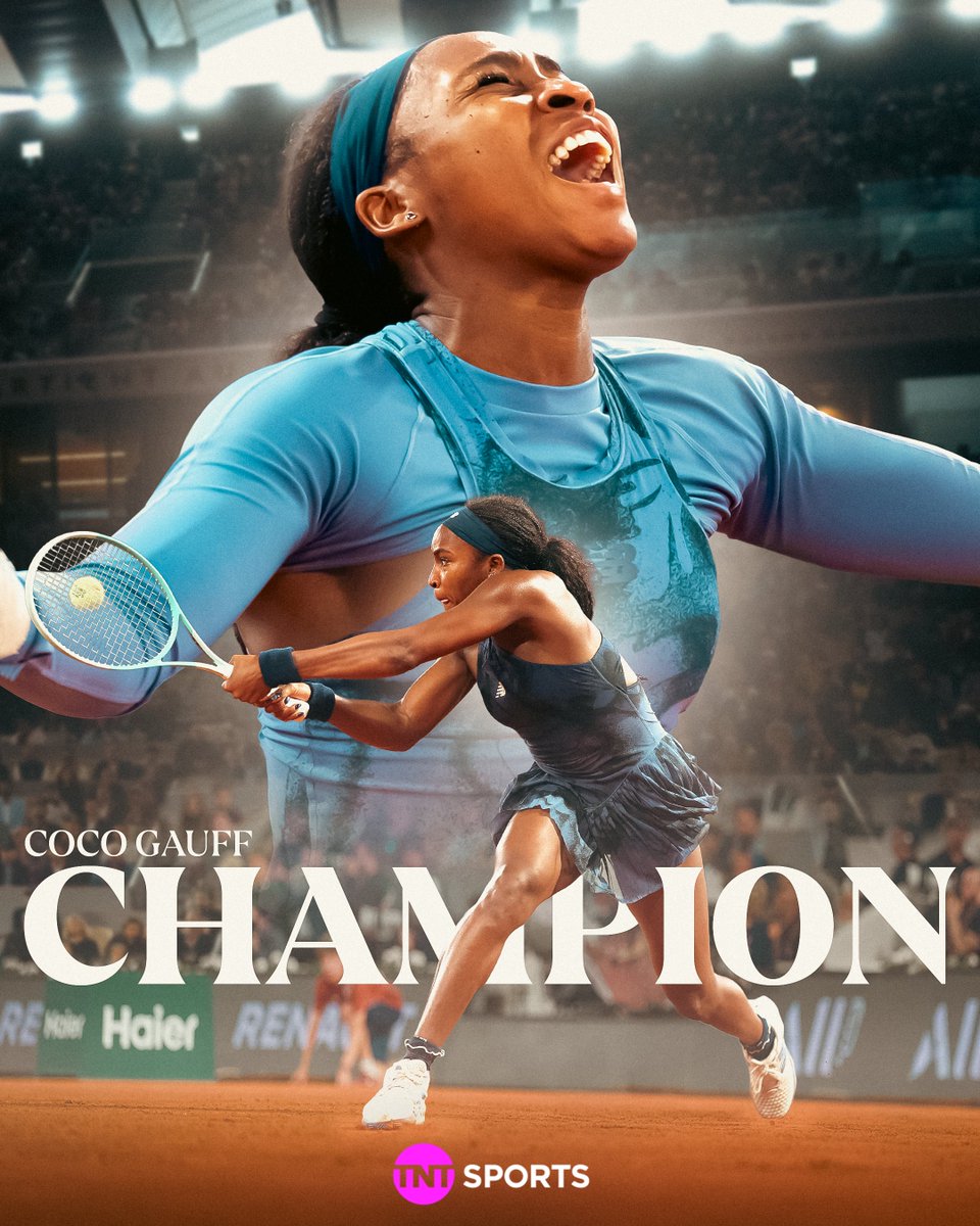TNT Sports (@tntsports) on Twitter photo COCO GAUFF WINS THE FRENCH OPEN! π
Paris has a new queen of clay ππ«π·
#RolandGarros COCO GAUFF WINS THE FRENCH OPEN! π
Paris has a new queen of clay ππ«π·
#RolandGarros