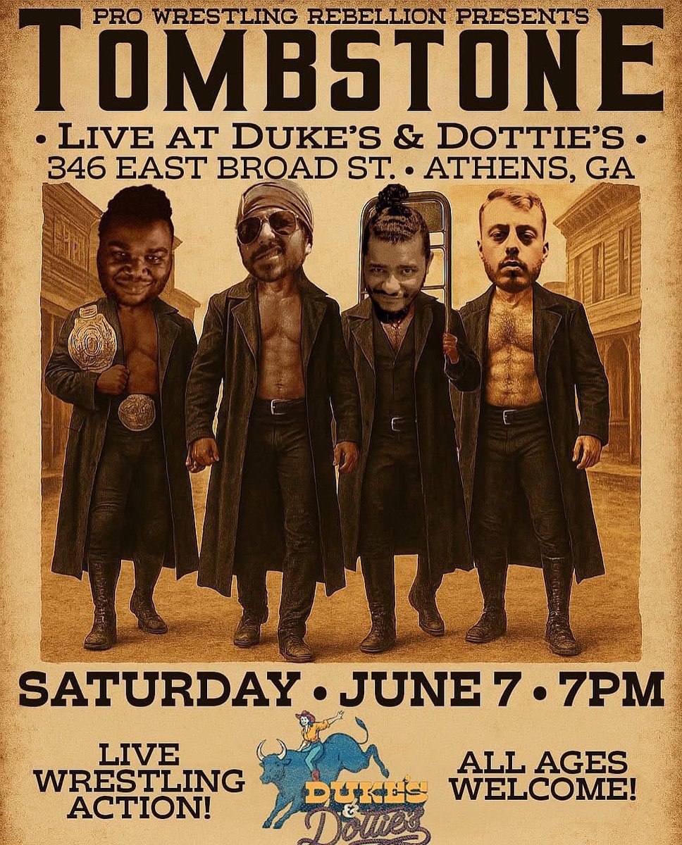🔥 TONIGHT🔥

June 7th at 7PM, join us at Duke's and Dottie's - Athens (346 East Broad Street, Athens, GA) for an action-packed, adrenaline-pumping event!

💥 All Ages Welcome!
💥 Tickets start at just $10 at the door (we accept credit/debit)