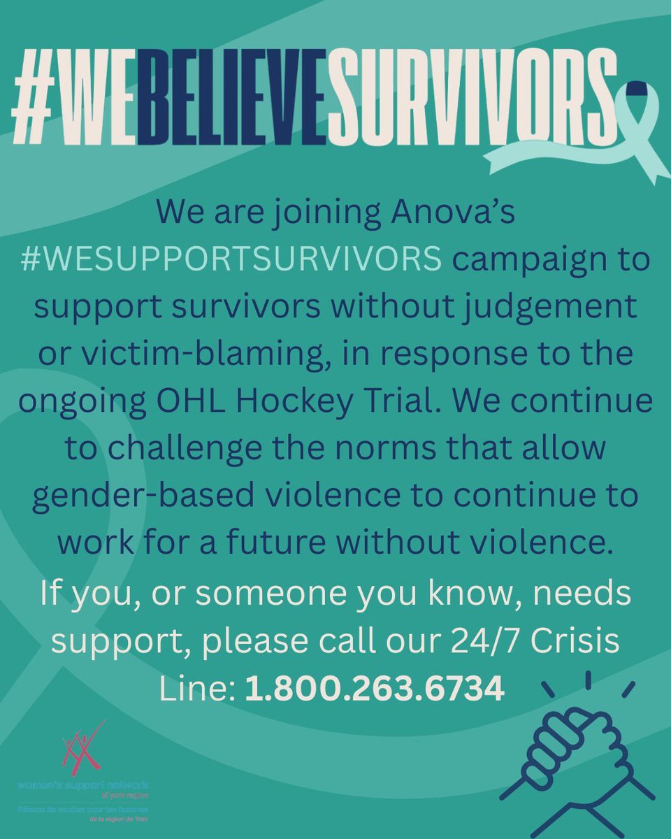 In light of the OHL Hockey Trial, Anova has started a campaign that is designed to support survivors without victim-blaming. We at WSN are joining Anova's #WEBELIEVESURVIVORS campaign. To learn more about the campaign, visit: buff.ly/r0RnDaQ