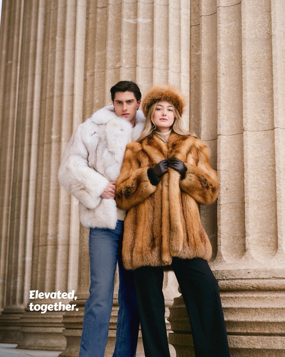 fursource's tweet photo. Elevated, together. 
Because great taste is even better in pairs. 

Shop fur coats at Fur Source today. #furcoats #couplegoals #fursource https://t.co/FfXvybjMIq