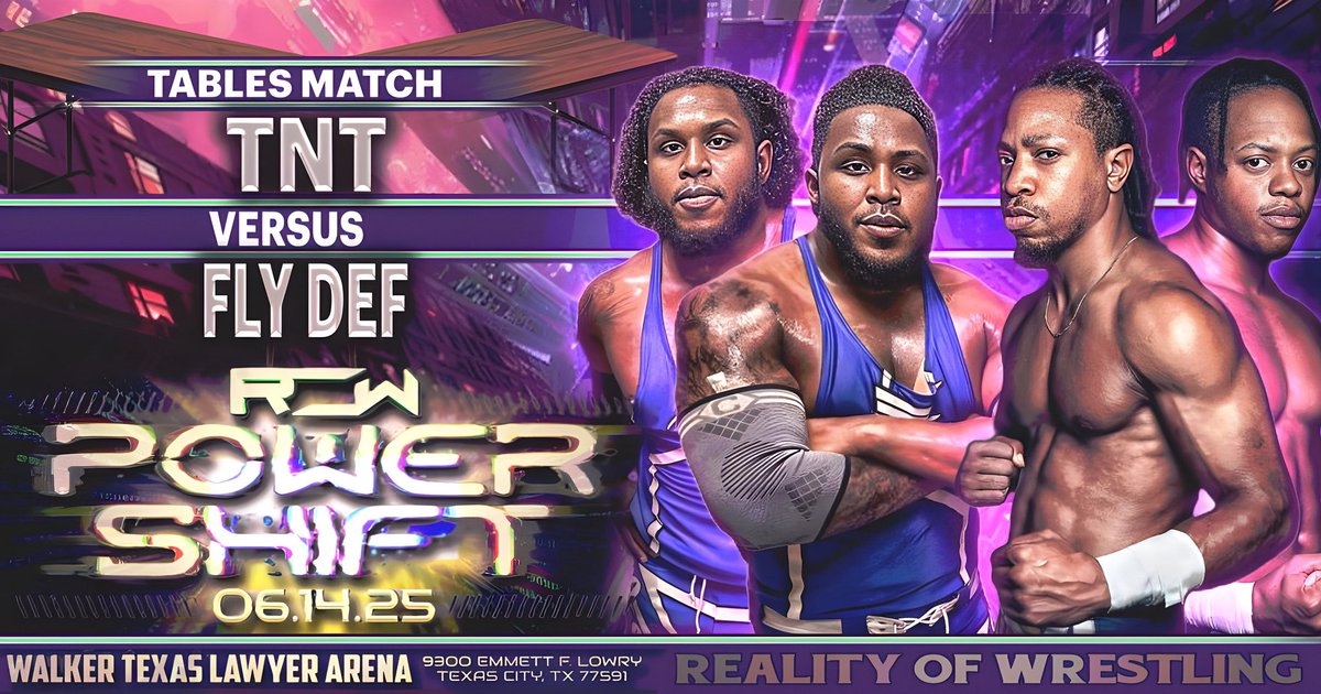 ‼️ TABLES MATCH ‼️

The sons of D-Von Dudley #TeamTNT carry on the family tradition with settling their scores in a #TablesMatch but will it backfire when they face the Greatest Team in Row history <a href="/TheZack_Zilla/">Zack Zilla</a> &amp; <a href="/FlyBroWarrenJ/">YourRoyalFlyness🤴🏾</a> on Saturday, June 14th in Texas City, TX at the