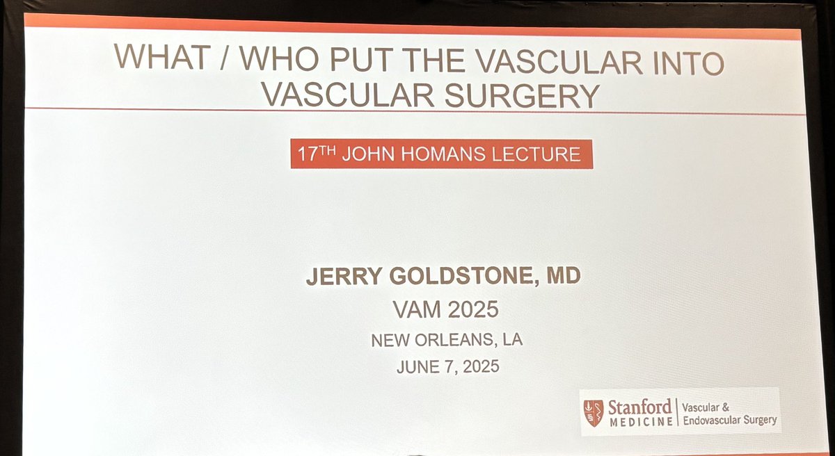 A highlight of #VAM25 meeting is the John Homans Lecture - this year in NOLA delivered by Jerry Goldstone