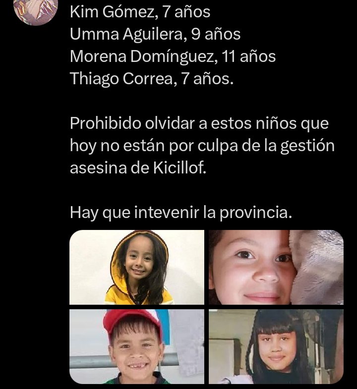 susaponce65's tweet image. EN MEMORIA DE LOS QUÉ FUERON NOTICIA Y DE LOS QUÉ NO!! SON MUCHOS MÁS!! KICILLOF ASESINO!! ... MORENA UMMA JENNIFER TOMAS LUIS MARIANO EZEQUIEL JUAN LUCAS PALOMA JOSUÉ SILVIA BASTIAN KIM Y THIAGO!! 😥