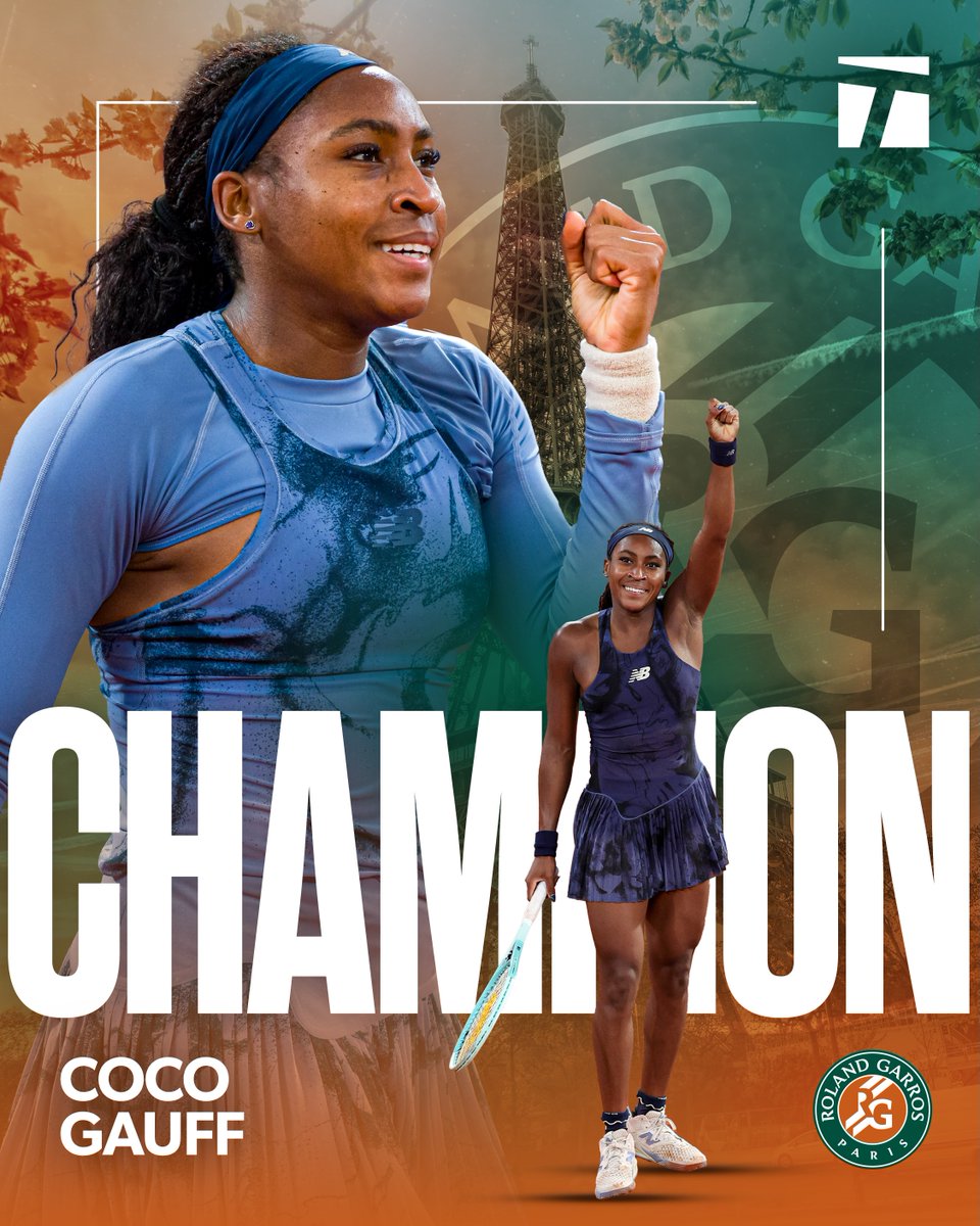 Vive la Coco. 🏆

<a href="/CocoGauff/">Coco Gauff</a> defeats Sabalenka to win her 1st #RolandGarros title 🧱