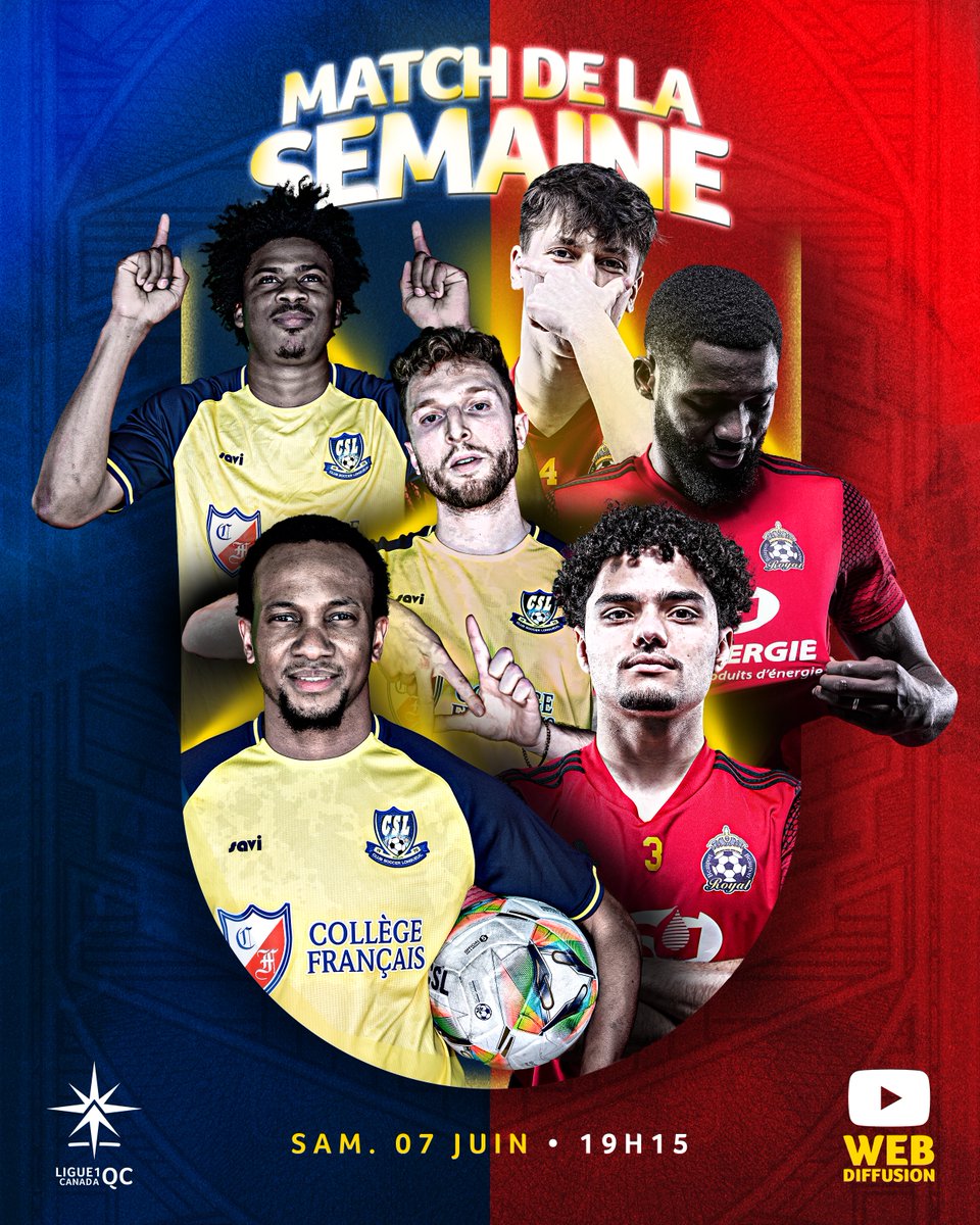 [Webdiffusion L1QC]

Grosse affiche ce soir en L1QC! 🎥

À 19h15, le <a href="/CsLongueuil/">Cs Longueuil</a> croise le fer avec <a href="/Royal_Beauport/">ROYAL BEAUPORT</a> dans le match de la semaine! ⚽🔥

À suivre en direct sur notre chaîne YouTube ➡️ bit.ly/3FEcRWA