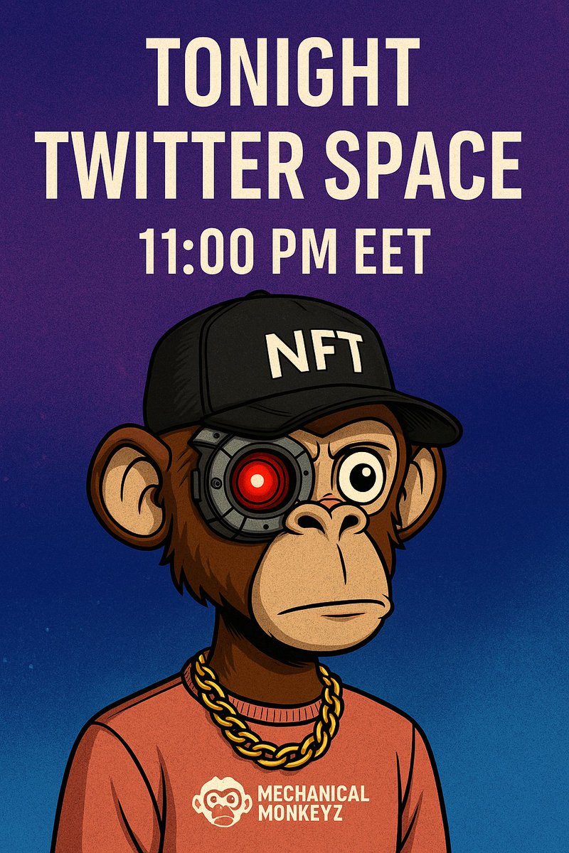 GM Monkeyz 🐒
Tonight, we go LIVE.

After months of building, we're back on Spaces — and it's going to slap. 🎙️

🧵 What we’re talking about:
→ Web3 wearables that work
→ Fashion as game mechanics
→ Utility that actually matters
→ And a sneak peek at our July fashion show 👀