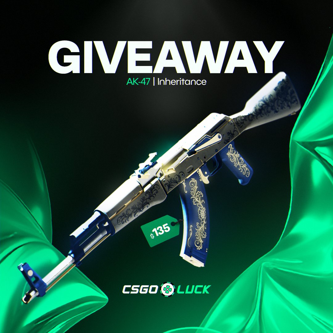🔥(135$) AK-47 | Inheritance GIVEAWAY🔥 

To enter:

-Retweet
-Follow <a href="/officialcsluck/">CSGOLuck.com</a> &amp; <a href="/Zagmania_/">Zagmania</a> 
-Tag 1 friend 

⏰Giveaway ends in 7 days!
#CS2 #CS2Giveaway