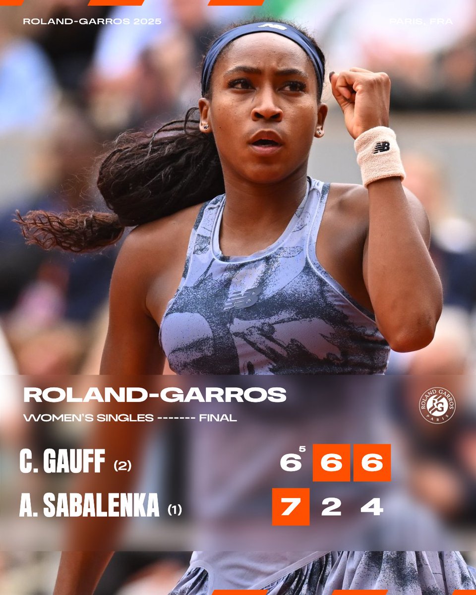 .<a href="/rolandgarros/">Roland-Garros</a> champion <a href="/CocoGauff/">Coco Gauff</a> 🏆