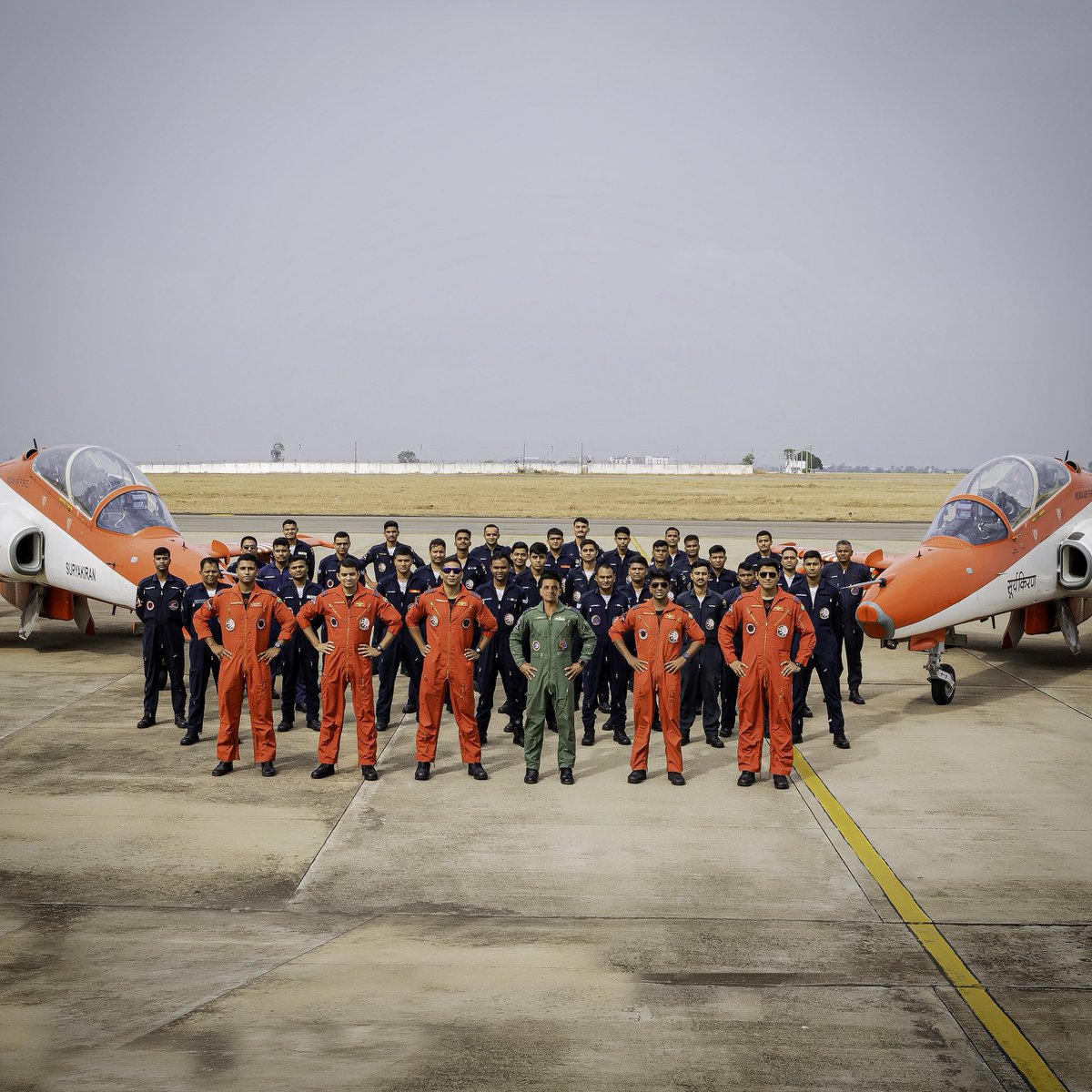 Suryakiran_IAF's tweet image. An honour for the Ambassadors of the Indian Airforce to stand shoulder to shoulder with Gp Capt Shubhanshu Shukla, who is now set to become the ambassador of the Indian Air Force in space on his first mission beyond Earth!