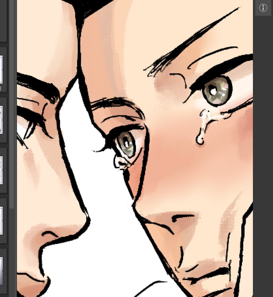 潰れてしまうと思うので…
煌めく目