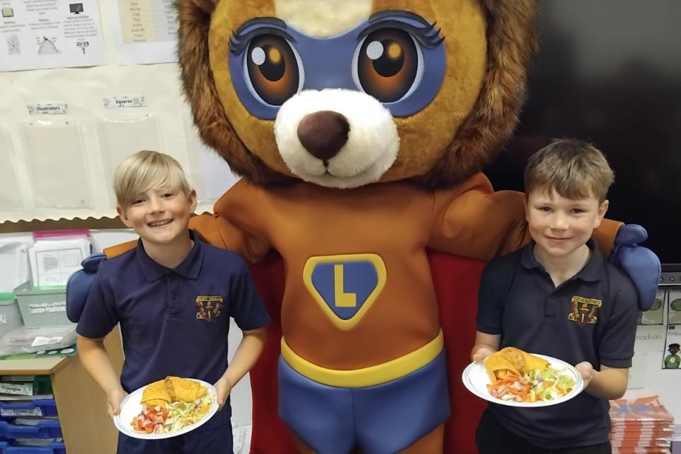 Meet Lunch Hero Leo, the school meal mascot designed by pupils! 🥪🦸‍♂️ Join the fun and healthy eating adventures with Leo as he encourages young people to enjoy nutritious lunches. #LunchHeroLeo #SchoolMealMascot