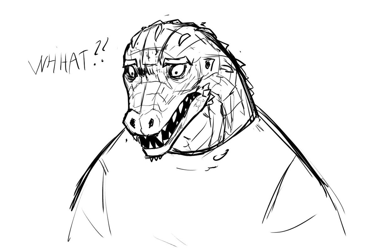 devilishpear's tweet image. Warm up doodle of shocked fat