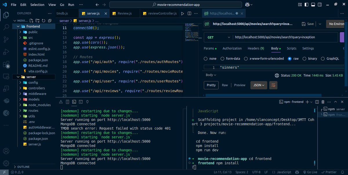 AdiKlinex_01's tweet photo. Hello guys, for the past few days, i have been developing the backend for the @darey_io  capstone project. It has been a great experience for me from facing errors to debugging.
Thanks to
@3MTTNigeria
for the opportunity to learn, build and grow. #3MTTLearningCommunity #My3MTT https://t.co/Npeh9tpcUl