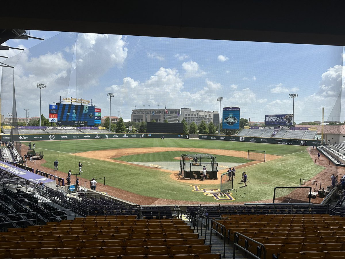 Harrison Vapnek (@harrisonvapnek) on Twitter photo Gorgeous day for Super Regional Baseball from Baton Rouge.
Tigers host West Virginia for Game 1 of this best-of-three series from the Box coming up at 1 pm. We’ll have a full recap tonight on <a href="/KALBSports/">KALB Sports</a> Gorgeous day for Super Regional Baseball from Baton Rouge.
Tigers host West Virginia for Game 1 of this best-of-three series from the Box coming up at 1 pm. We’ll have a full recap tonight on <a href="/KALBSports/">KALB Sports</a>