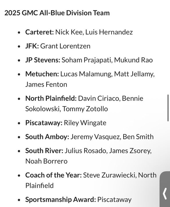 baseball_ben_12's tweet photo. Proud to be named to the Greater Middlesex Conference All Blue Division team from South Amboy High School. Thanks to my Coaches and Teammates who helped me along the way. 
Final stats:
GP-21
Avg-.403
OBP-.500
OPS-1.037
H-27
RBI-17
#committed @Cent_Baseball #YGP25 https://t.co/15jKk7kO5h