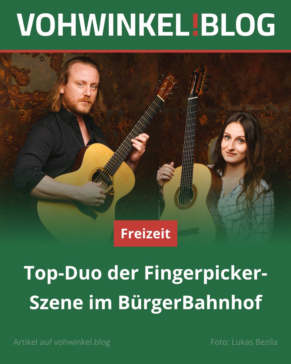 Ein Duo, in dem zwei scheinbar vollkommen unterschiedliche Welten aufeinanderprallen, kommt in den BürgerBahnhof Vohwinkel.

Zum Artikel geht es hier:
wupper.link/codad

#Wuppertal #Vohwinkel #Sonnborn #Musik #Konzert #Gitarre #Fingerpicker #CrossingStrings #Fingerstyle