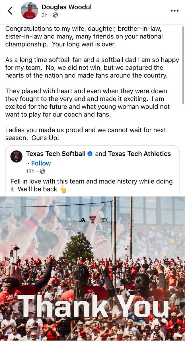 Andrea Wurmstein 🌵 (@dreawurm) on Twitter photo This sums it up perfectly…thanks to my friend for letting me steal it…#WreckEm #WCWS #TexasTech <a href="/TexasTechSB/">Texas Tech Softball</a> <a href="/TechAthletics/">Texas Tech Red Raiders</a> This sums it up perfectly…thanks to my friend for letting me steal it…#WreckEm #WCWS #TexasTech <a href="/TexasTechSB/">Texas Tech Softball</a> <a href="/TechAthletics/">Texas Tech Red Raiders</a>