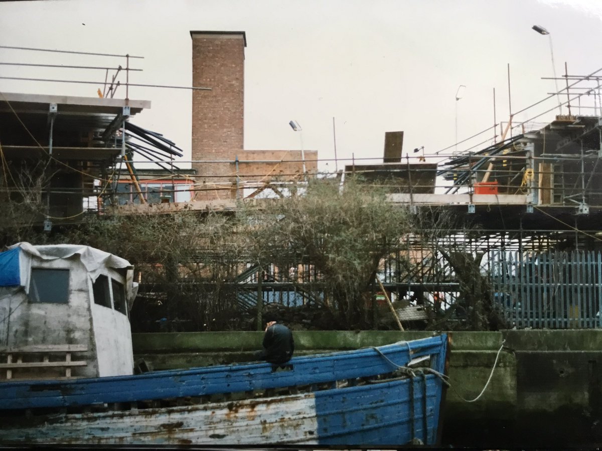 Just found these historic photos taken from my studio <a href="/APTGallery/">A.P.T Gallery</a> of the DLR over Deptford Creek near completion in 1999 (?). 
First view towards the pumping station, second towards Mumford Mill, third towards the now gone Greenwich business park. #DLRhistory #London <a href="/TfL/">TfL</a>