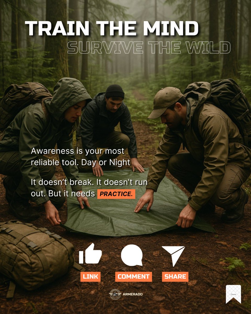 Armerado_offl's tweet image. &quot;Gear can help you survive. But awareness? That’s what keeps you alive. 🧠🌲
Train your senses. Read the wild. Master the mindset.
#Slide1 ➤ Observation
#Slide2 ➤ Preparation
#Slide3 ➤ Action&quot;

👇 Comment your thoughts. Tag your adventure crew.