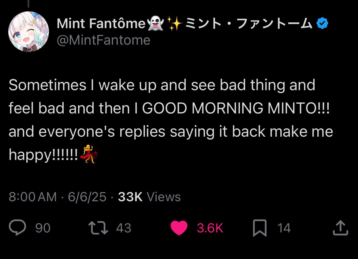 LostGrem's tweet image. The reason to keep saying GOOD MORNING MINTO EVERYDAY