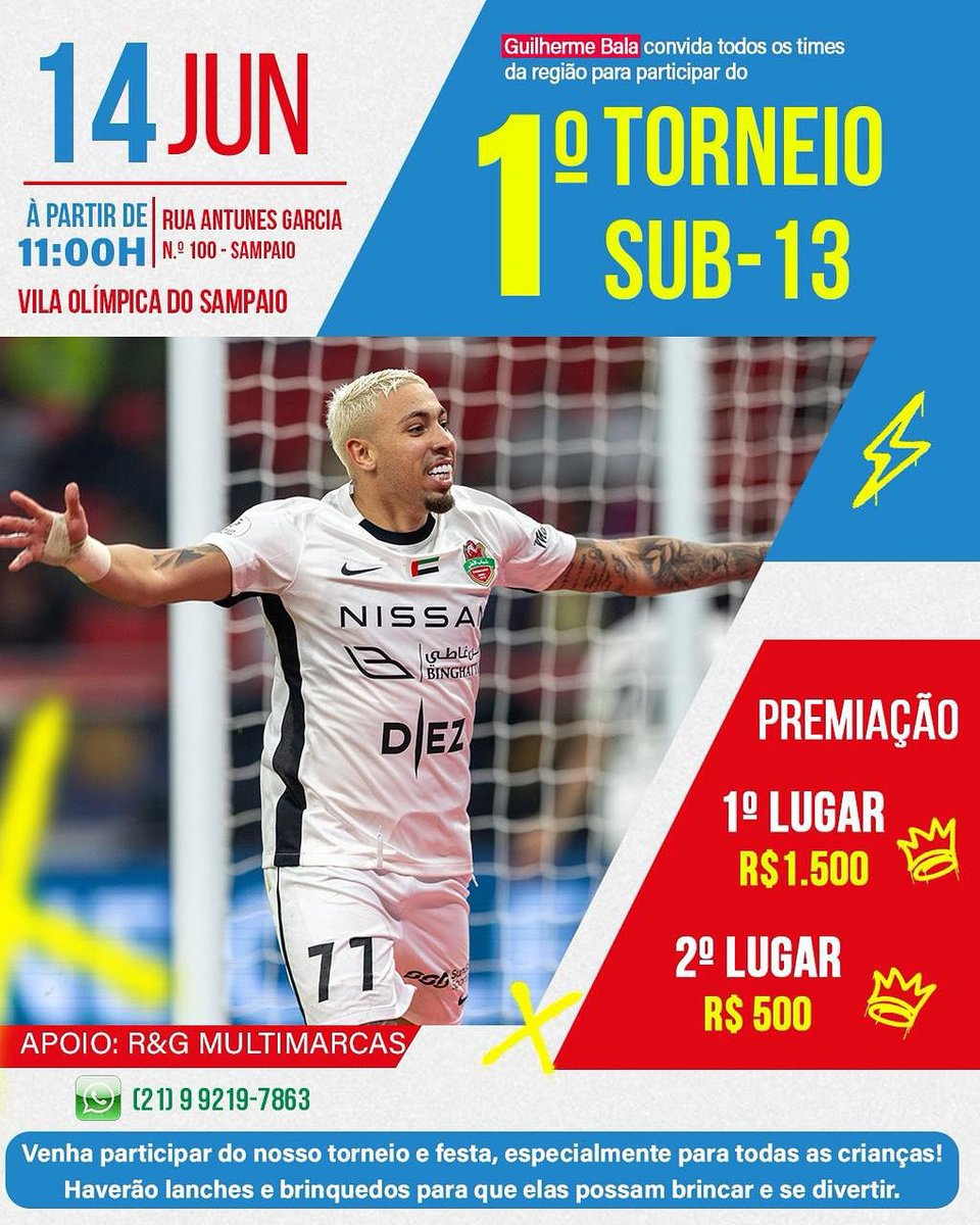 Está chegando o grande dia do nosso evento.
Conto com a presença de todos vocês.
 
Evento gratuito com Estações de lanches e brinquedos liberados para todas as crianças 🥳🥳🥳