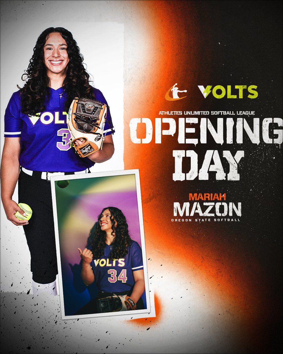 BeaverSoftball's tweet image. It's 𝙊𝙋𝙀𝙉𝙄𝙉𝙂 𝘿𝘼𝙔 for Mariah and the Volts!
⚡️ @AUSL_Volts vs. Blaze
🕟 4:30 p.m. PT
📺 @MLBNetwork
📸 » @theAUSLofficial