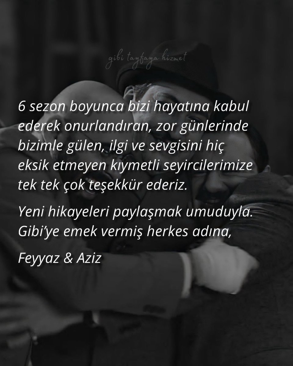 Feyyaz Yiğit ve Aziz Kedi, Gibi izleyicilerine duygusal bir veda mesajıyla teşekkür etti.