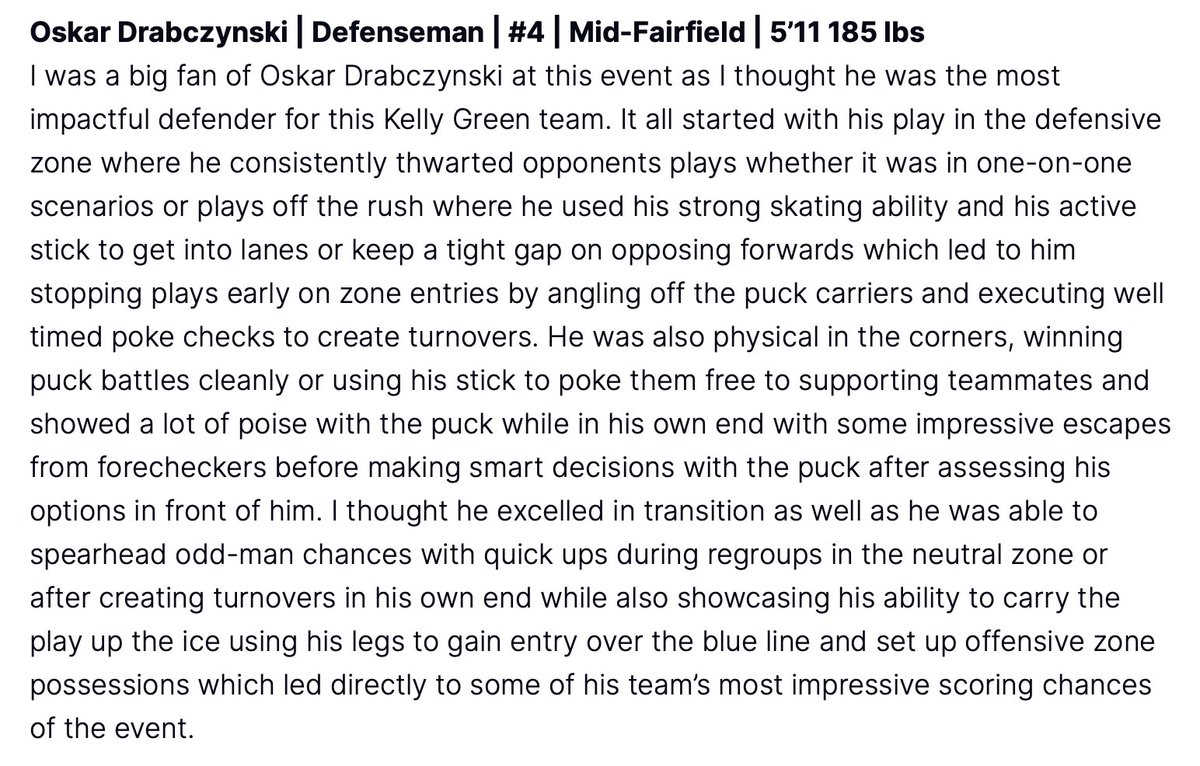 Kamron Robson (@kamronrobson4) on Twitter photo Mid-Fairfield defenseman and Harvard commit Oskar Drabczynski goes to the <a href="/SJSeaDogs/">Saint John Sea Dogs</a> in the 7th round of the #QMJHL Draft.
Here are my thoughts on his performance at selects camp last year👇 Mid-Fairfield defenseman and Harvard commit Oskar Drabczynski goes to the <a href="/SJSeaDogs/">Saint John Sea Dogs</a> in the 7th round of the #QMJHL Draft.
Here are my thoughts on his performance at selects camp last year👇