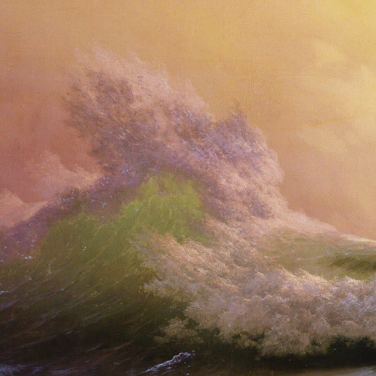 لوحة بعنوان " الموجة التاسعة " (1850) 
Art by : Ivan Aivazovsky