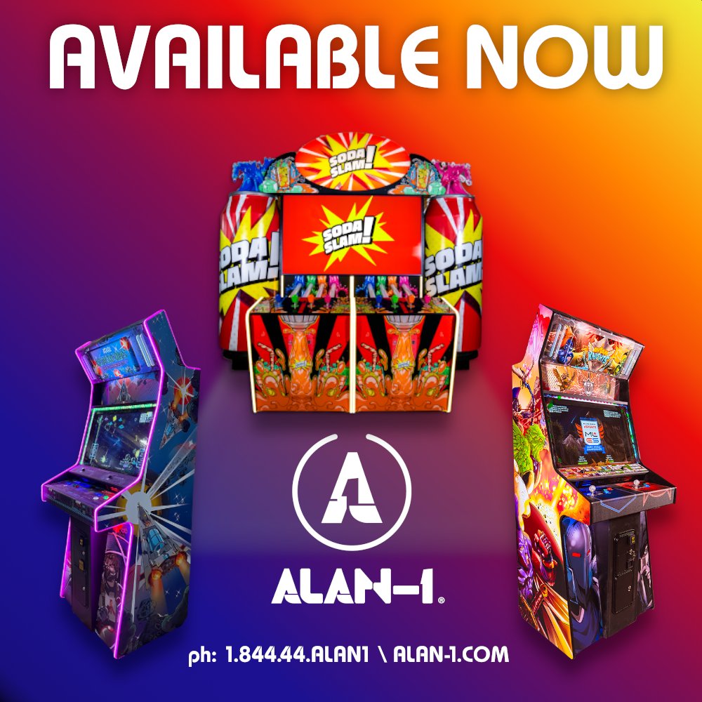 Summer is approaching fast, so get your game room ready for fun with fun arcade games like Soda Slam!, Asteroids Recharged, and Avian Knights - shipping now!
