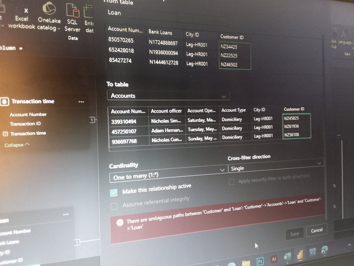 Jadonsofficiall's tweet image. I dey battle for here so oo....
Modelling this queries is really not easy, error upon error. Even after writing DAX, applying cross filtering, etc
Omo! 
#Datafam
