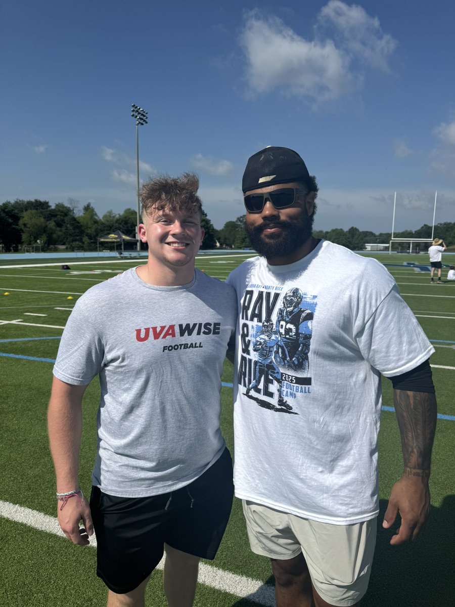 Working a youth camp with former NextLevel <a href="/JCJetsFootball/">James Clemens Jets Fb</a> former <a href="/AlabamaFTBL/">Alabama Football</a> Current <a href="/Panthers/">Carolina Panthers</a> <a href="/LabryanRay/">LaBryan Ray</a> and former <a href="/VandyFootball/">Vanderbilt Football</a> <a href="/DavisDaevion/">9Davis</a> Two men who I aspire to be like both on and off the field! The start of my journey <a href="/UVAWiseCavsFB/">UVA Wise Football</a> begins in August!