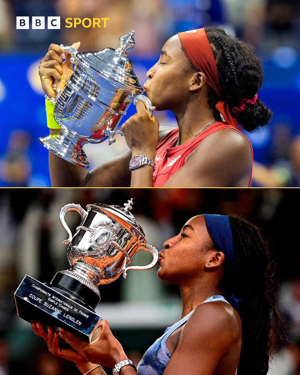 BBCSport's tweet photo. US Open 2023: 🏆
French Open 2025: 🏆

Coco Gauff has added to her Grand Slam collection.

#BBCTennis #RolandGarros https://t.co/o1Edmwjz1s