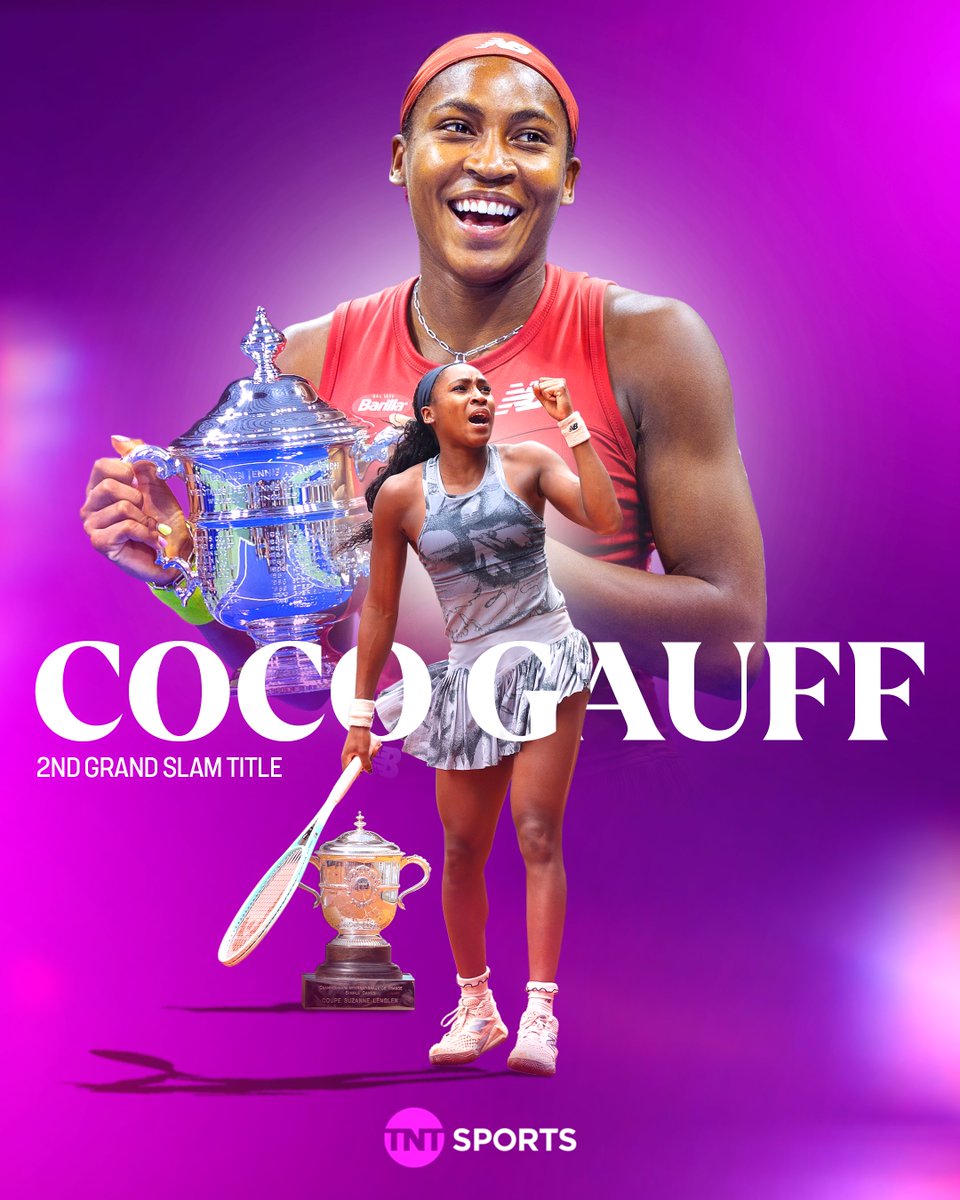 TNT Sports (@tntsports) on Twitter photo Coco Gauff's victory at Roland-Garros was her second Grand Slam title, after winning the US Open in 2023 π
Still just 21 years old π Coco Gauff's victory at Roland-Garros was her second Grand Slam title, after winning the US Open in 2023 π
Still just 21 years old π